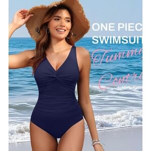 Tummy Control One Piece Swimsuit Navy Size XL